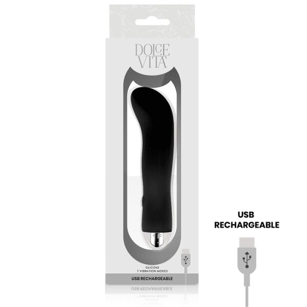 DOLCE VITA - RECHARGEABLE VIBRATOR TWO BLACK 7 SPEED 4